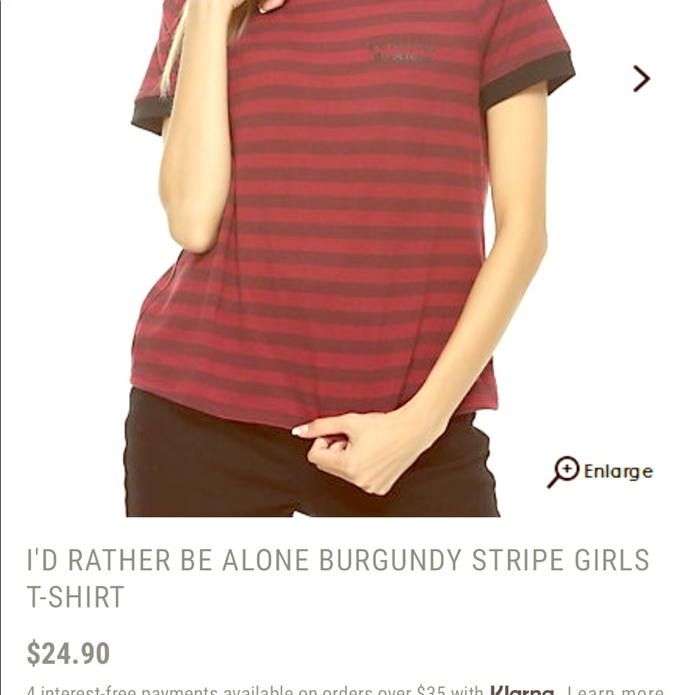 hot topic “i’d rather be alone” tshirt